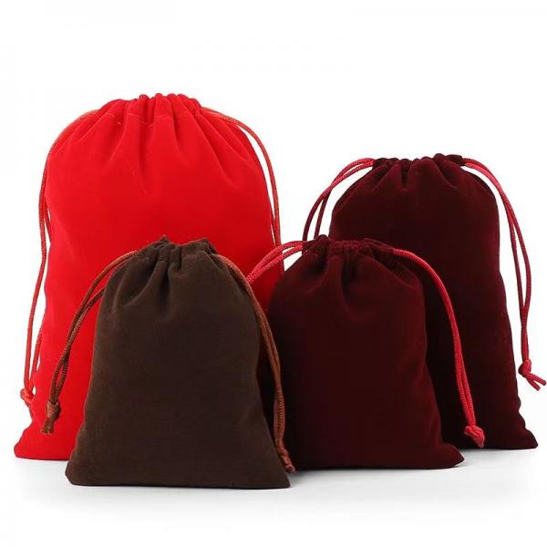 Luxury jewelry velvet Bag with custom logo suede gift wrap small drawstring bag