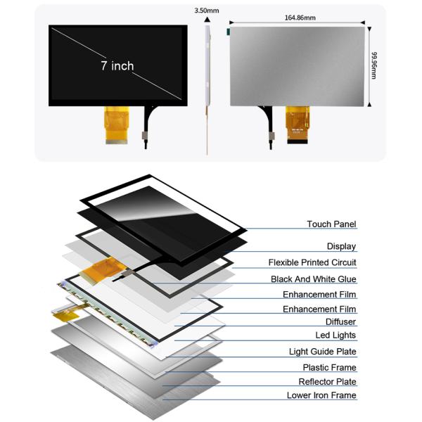 Polcd 7'' Tft Lcd Panel 800x480 Capacitive Touch Screen RGB interface 7 inch LCD Module Display