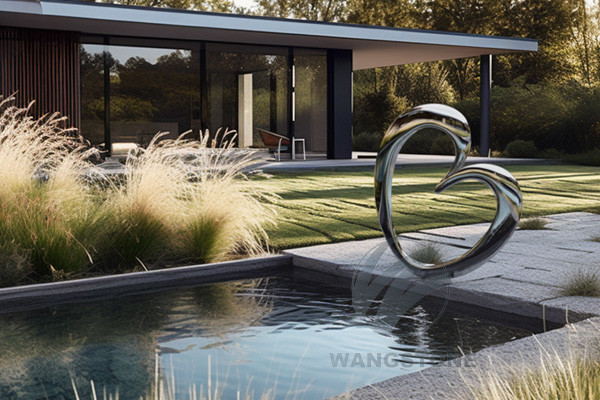 Quality Garden Yard Modern Art Mirror Polished Love Heart Sculpture for sale