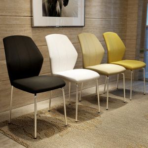 China Home Monte Faux Leather Contemporary Metal Dining Chairs on sale