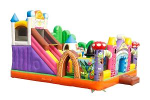 Cheap 0.55mm PVC Inflatable Bouncy Castle Playground For Rental Full Color Printing wholesale