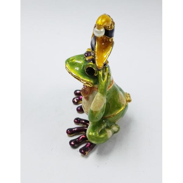 Frog bejeweled box Frog gift box Frog Alloy box Frog trinket box