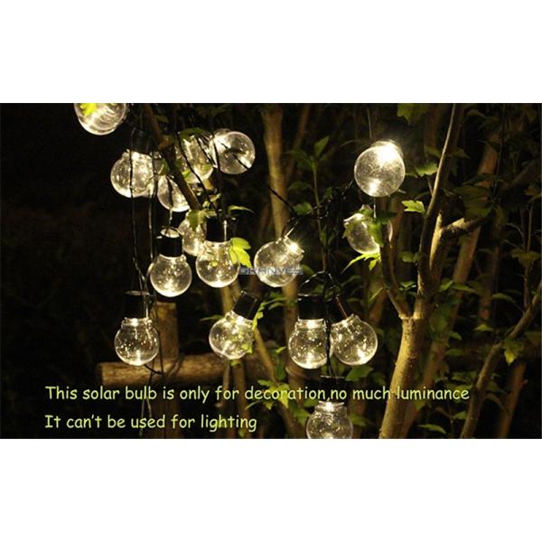 3.5M 10 LED Solar Bulbs String Lights Waterproof Clear Bulb For Garland Celebration