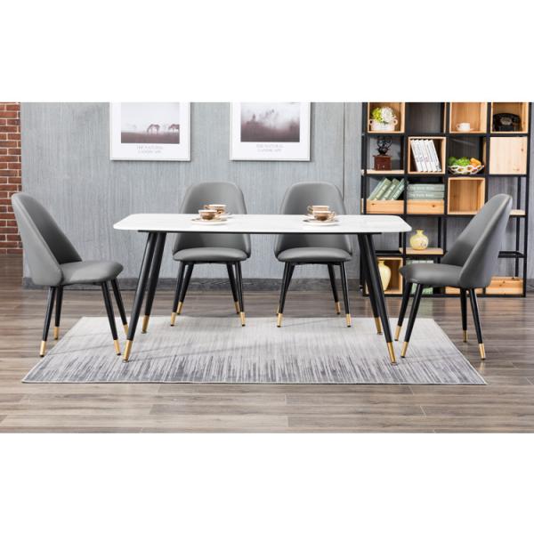 High Back Leather Dining Room Custom Made Furniture With Metal Legs Custom Design