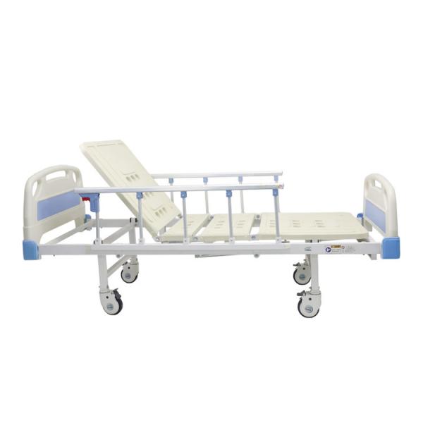Aluminum Alloy Guardrails Manual Crank Medical Hospital Bed With Noiseless Casters