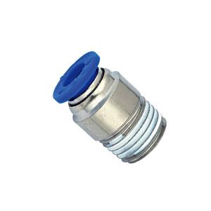 China POC Pneumatic Air Fitting Brass Nickel Plate One - Touch Round tube fittings on sale