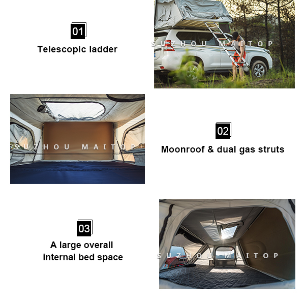 China Wholesale ABS Fold Out Car Roof Tent Spacious Hard Rooftop Tent