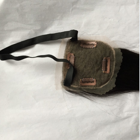 Wholesale Silky Straight Indian Remy Hair Lace Closure With Clips