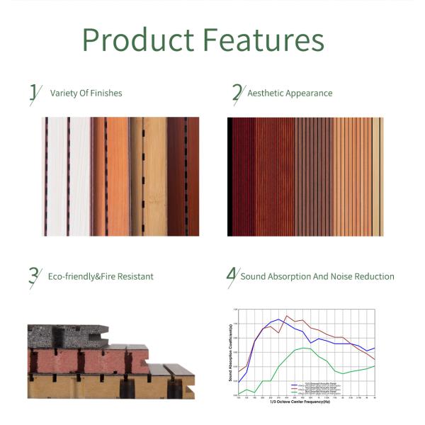 Normal MDF Core Tongue and Groove Wooden Grooved Acoustic Panel for Sound Absorption
