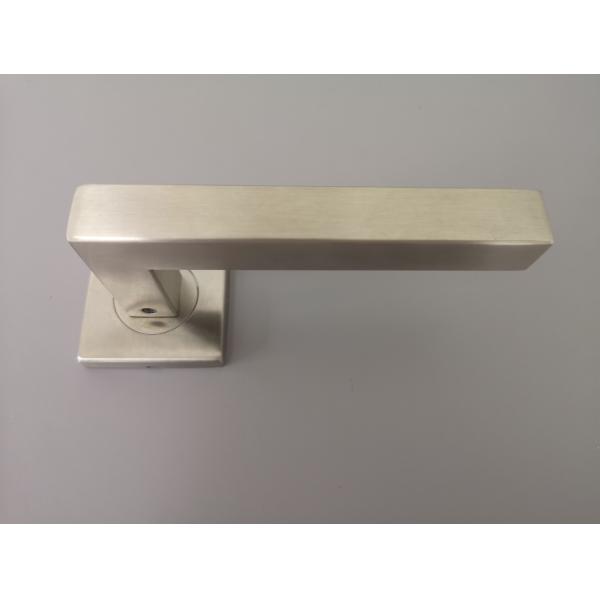 Stainless Steel Rectangular Lever Handle On Square Rose