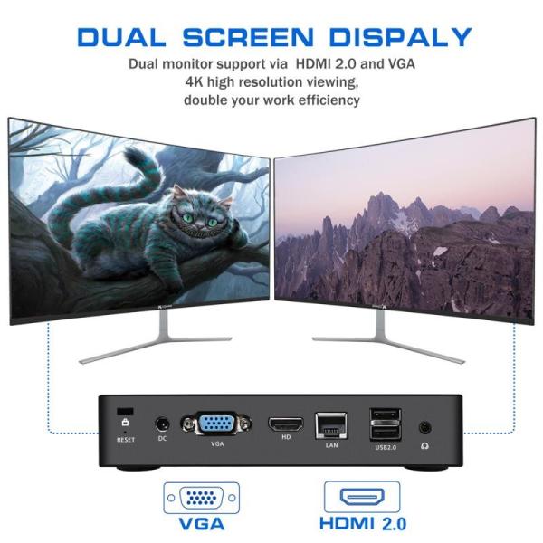 Quad Core Intel Celeron N3450 Thin Client PC Win10 Pro Mini Desktop Computer