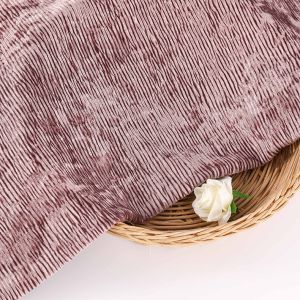 China Solid Crinkle Pleated Korean Velvet Fabric Knitted 260gsm on sale