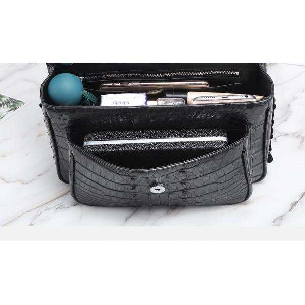 Exotic Genuine Crocodile Skin Silver Chain Lady Purse Real True Alligator Leather Women Purse Female Single Shoulder Bag