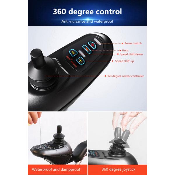 Anti Nuisance Drive Medical Wheelchairs 360 Degree Control 6km/h Waterproof