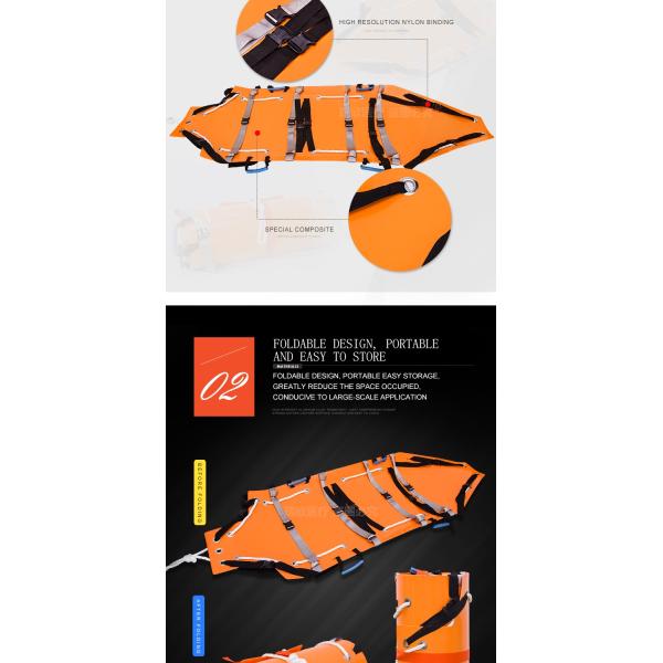Multifunctional Folding Rescue Stretcher Orange Collapsible Ambulance Stretcher