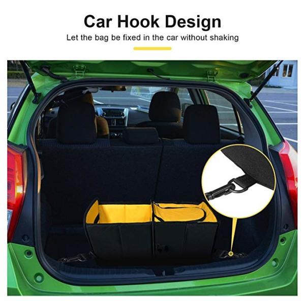 Portable Collapsible Trunk Organizer With Cooler , Car Trunk Lid Organizer