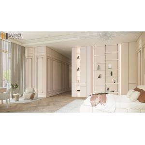Cheap Arched Stainless Steel Bedroom Wardrobe with Integrated Desk wholesale