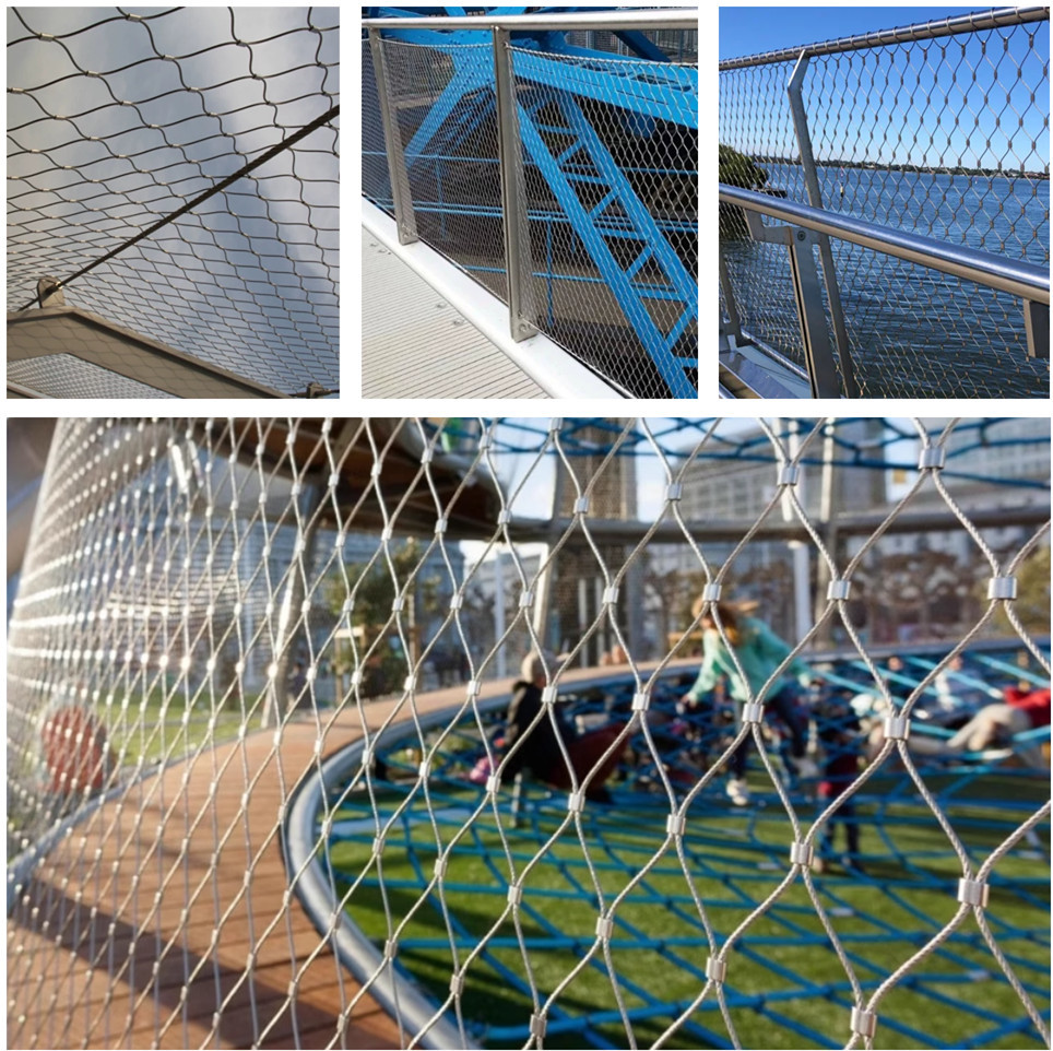 2.0mm 316 Stainless Steel Rope Mesh Safety Nets Used For Zoo Enclosures