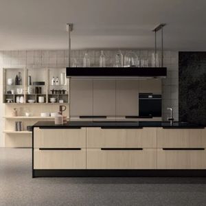 Modern Modular Kitchen Cupboard European Style PET Waterproof Kitchen Cabinets