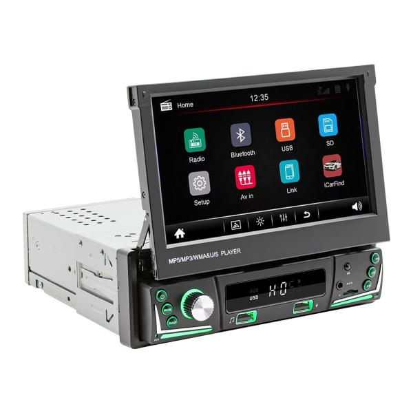 7-Inch Telescopic 1 Din Screen Car for MP5/MP3 Player Smart for BT Wireless Universal Card-Insertable Radio Carplay Android Auto