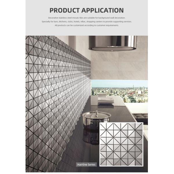 Custom 1.0mm Thickness Stainless Steel Mosaic Tile Sheets For Kitchen Bathroom