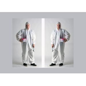 China Liquid Resistant Disposable Protective Suit , Disposable Hooded Coveralls Durable on sale