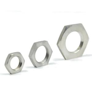 China Female Threaded Flat Head Thin Nut Stainless Steel 304 / Carbon Steel / Brass Hex Locking Nut on sale