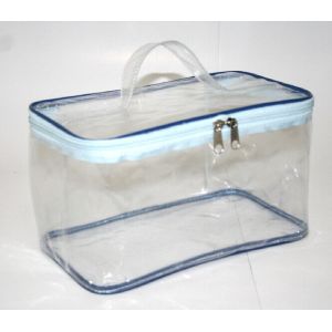 Cheap Clear Transparent Makeup Bag , Waterproof Cosmetic Travel Bag With Handle wholesale