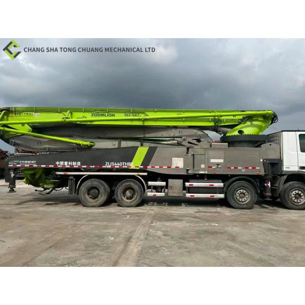 In 2017 Zoomlion Green Remanufactured Used Concrete Boom Pump Truck 56M Installed