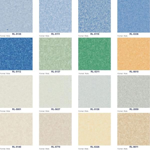 Glue Down Soundproof PVC Homogeneous Floor Linoleum Vinyl Flooring 2mm-3mm Thick