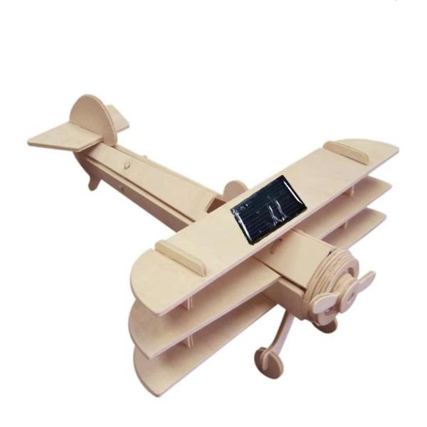 Natural Wood Airplane Kids Toys Solar Educational Toys Juguetes
