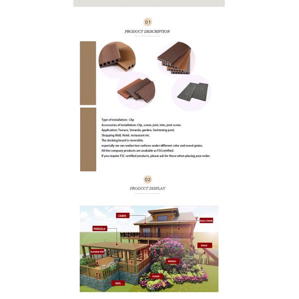 138x23 Double Color WPC Decking Boards Composite Coextrusion Floor Wood For Terrace