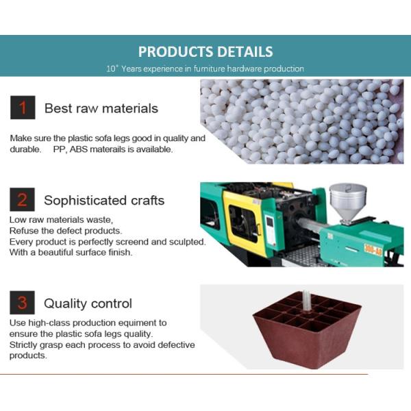 Furniture Accessory Sofa Plastic Legs square shape high leg