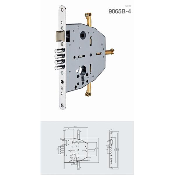 Mortise 65mm Margin Cylinder Lock Body With 250x22mm Panel