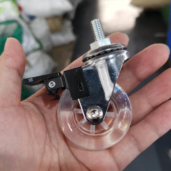2 Inch Clear Polyurethane Casters Transparent Chair Wheels With Brake