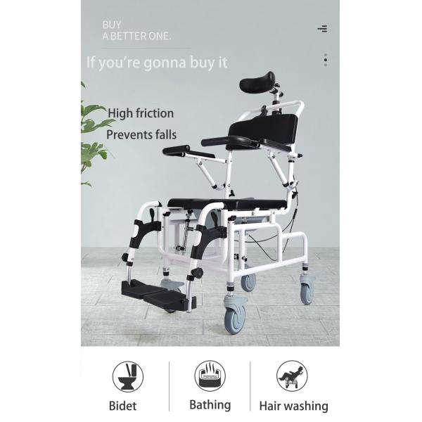 Portable Aluminum Multifunctional Chair with Wheels Toilet Chair