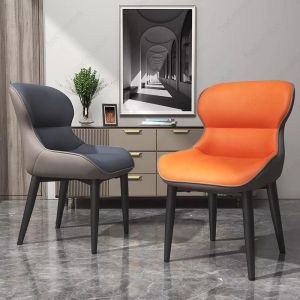 China 240 Pounds Bearing  Luxury Metal Legs Dining Chairs Wear Resistant on sale