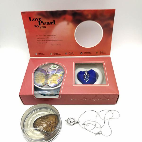 Nature Love Pearl in the Canned Oyster Necklaces Gift Set ,Perfect Gift for Hholidays and Weddings