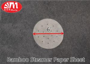 Silicone Coated Bamboo Steamer Paper Sheets Diameter 6 Inch Heat Resistant