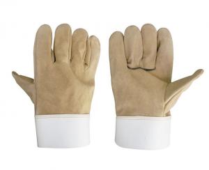 Cheap Two Layer Suede Welder Gloves Half-Leather Gloves Electric Welding Labor Insurance Gloves wholesale