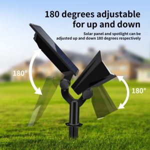 SMD2835 500lm Solar Powered Spot Light , 2200mAh Solar Yard Spotlights