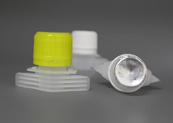 HDPE Pour Spout Caps With Aluminum Foil Sealing Gasket / Baby Food Pouch Cover