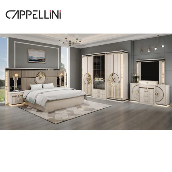 Modern Luxury Wood King Size Leather Bed Sets Double Master Room Home Queen Full Mdf Wooden Bedroom Furniture Set