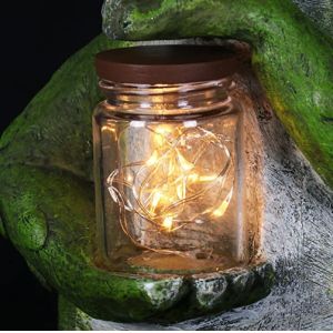 1 AA Batteries 14 Inches Solar Frogs Garden Figurines