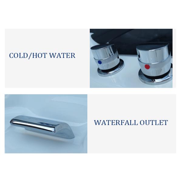 2 Person Outdoor Hydrotherapy Whirlpool SPA Bathtub 1560mm Blue Glass