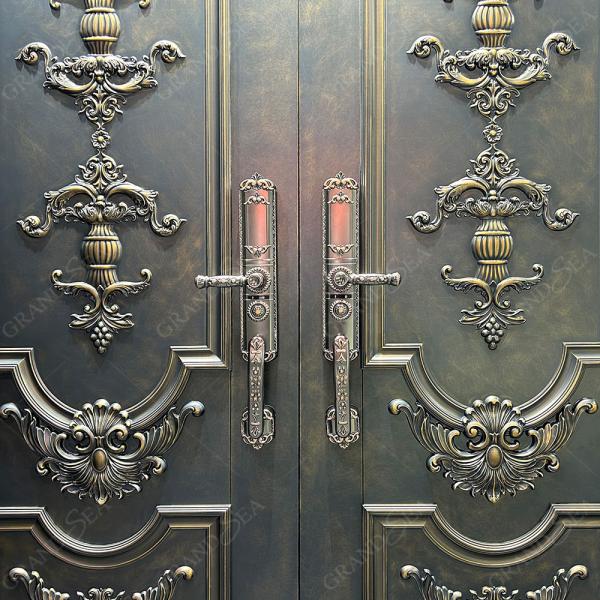 Villa Aluminum Door Stainless Steel Security Door With Smart Lock Entrance Door for House