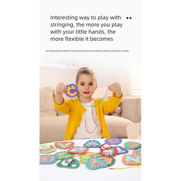 Double Sided Sewing Cards Imagination Development Lacing Toys Games for Children