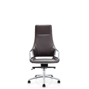 China Armless Swivel Executive Leather Office Chair On Wheels on sale