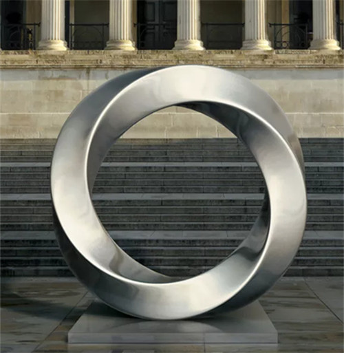 180cm Height Abstract Metal Sculptures Circle Matte Outdoor Bronze Statue