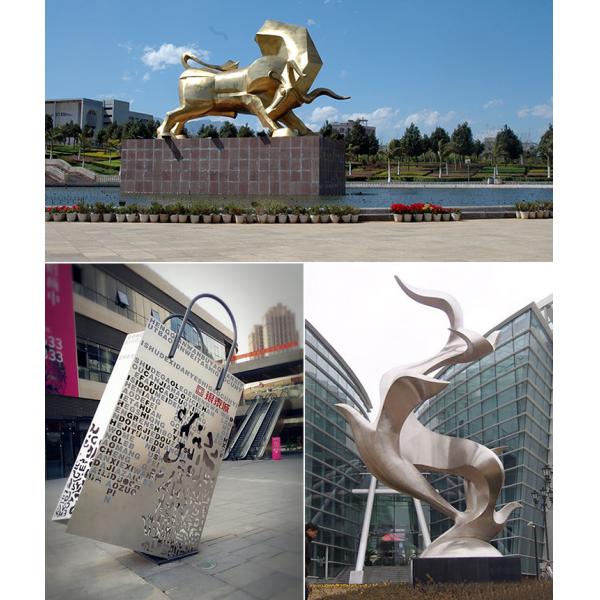 Design city mall plaza park campus large stainless steel art modern abstract creative sculpture furnishings